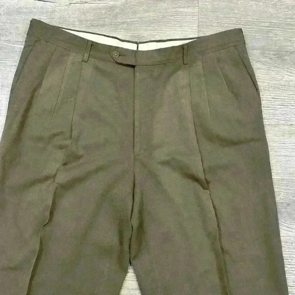 Vintage Monsieur By Givenchy Pleated Dress Pants Mens 40R Brown Made in USA - Picture 2 of 16